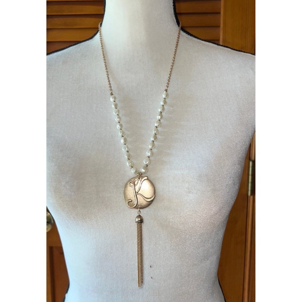 Icon Collection “K” Gold Necklace -- 26" --NWT